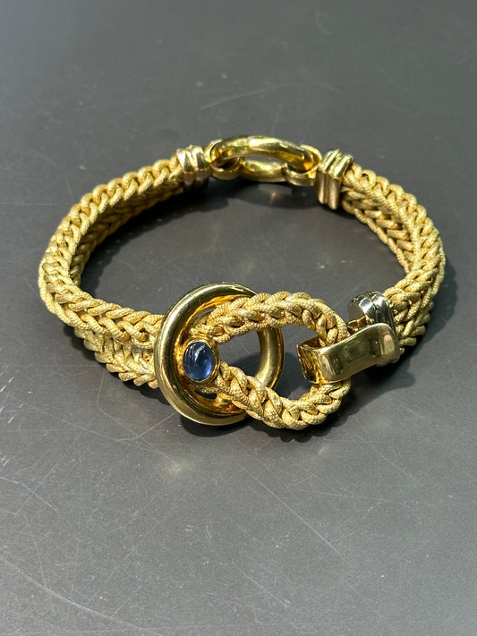 Fraccari 18K Gold Double Woven Sapphire Bracelet