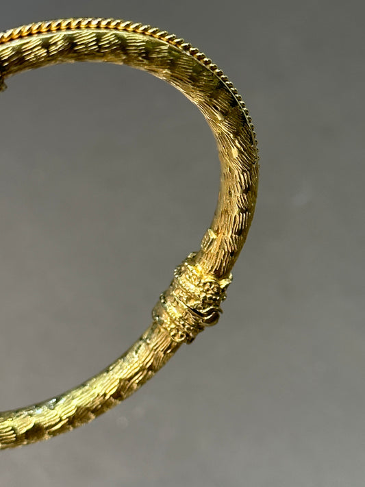 古董 18K 金钻石和红宝石嵌合体旁路手链