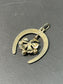 Vintage 14K Gold Large Pearl Horse Shoe Clover Pendant