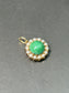 Art Nouveau 14K Gold Turquoise and Seed Pearl Charm