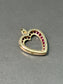 Vintage 14K Gold Ruby Open Heart Pendant