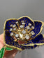 Vintage 14K Gold Diamond Plique-A-Jour Enamel ‘En Tremblant” Flower