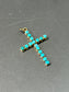 14K Gold Turquoise Cross Pendant