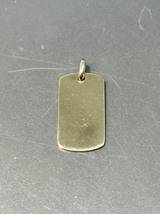 10K Gold Dog Tag Pendant