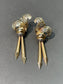 Retro 18K Yellow Gold Diamond Tassel Drop Dangle Earring