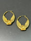 French 18K Gold Eagle Hoop Earring