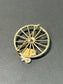 Tiffany & Co. 14K Gold Stagecoach Wheel Diamond Gold Brooch