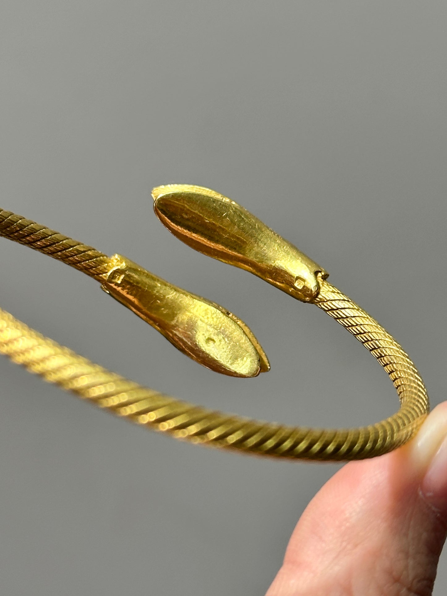 Egyptian 21K Gold Serpent Bracelet