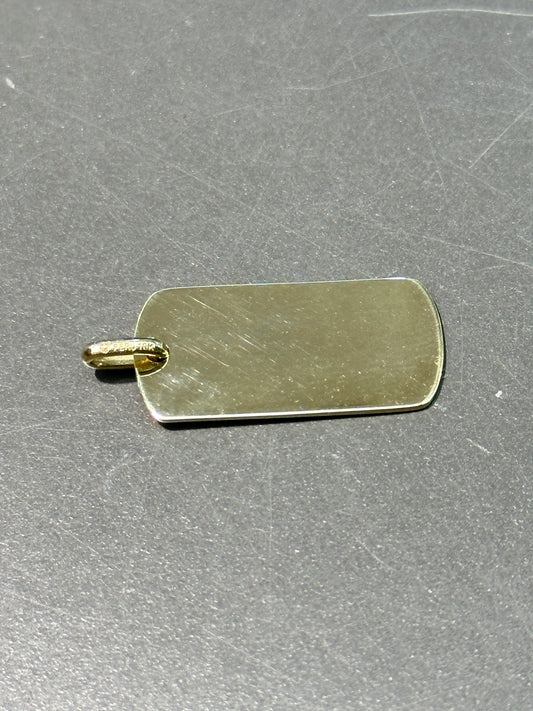 10K Gold Dog Tag Pendant