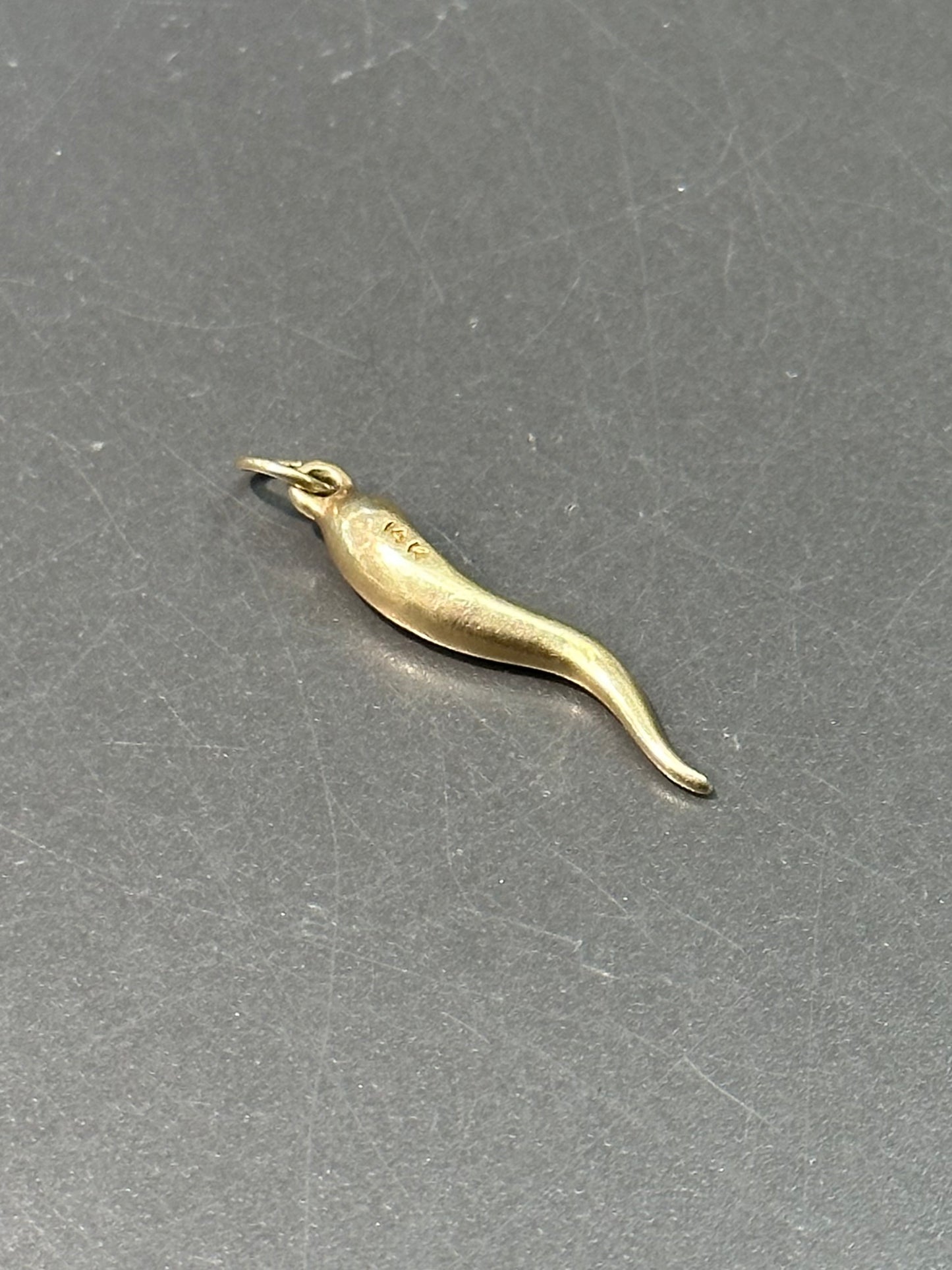 Vintage 14K Gold Solid Lucky Horn Charm