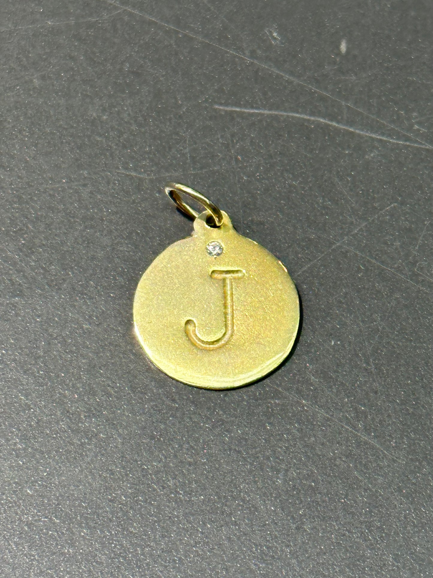 Helen Ficalora 14K Gold Diamond J “Initial” Pendant