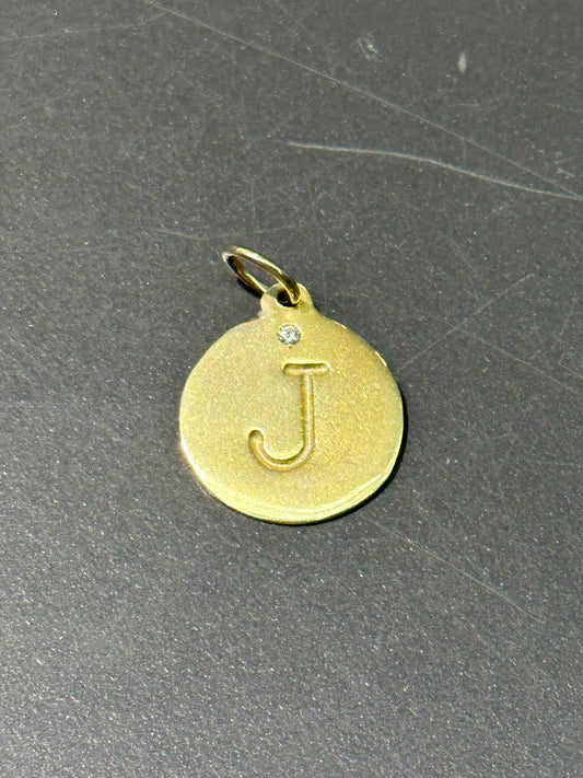 Helen Ficalora 14K Gold Diamond J “Initial” Pendant