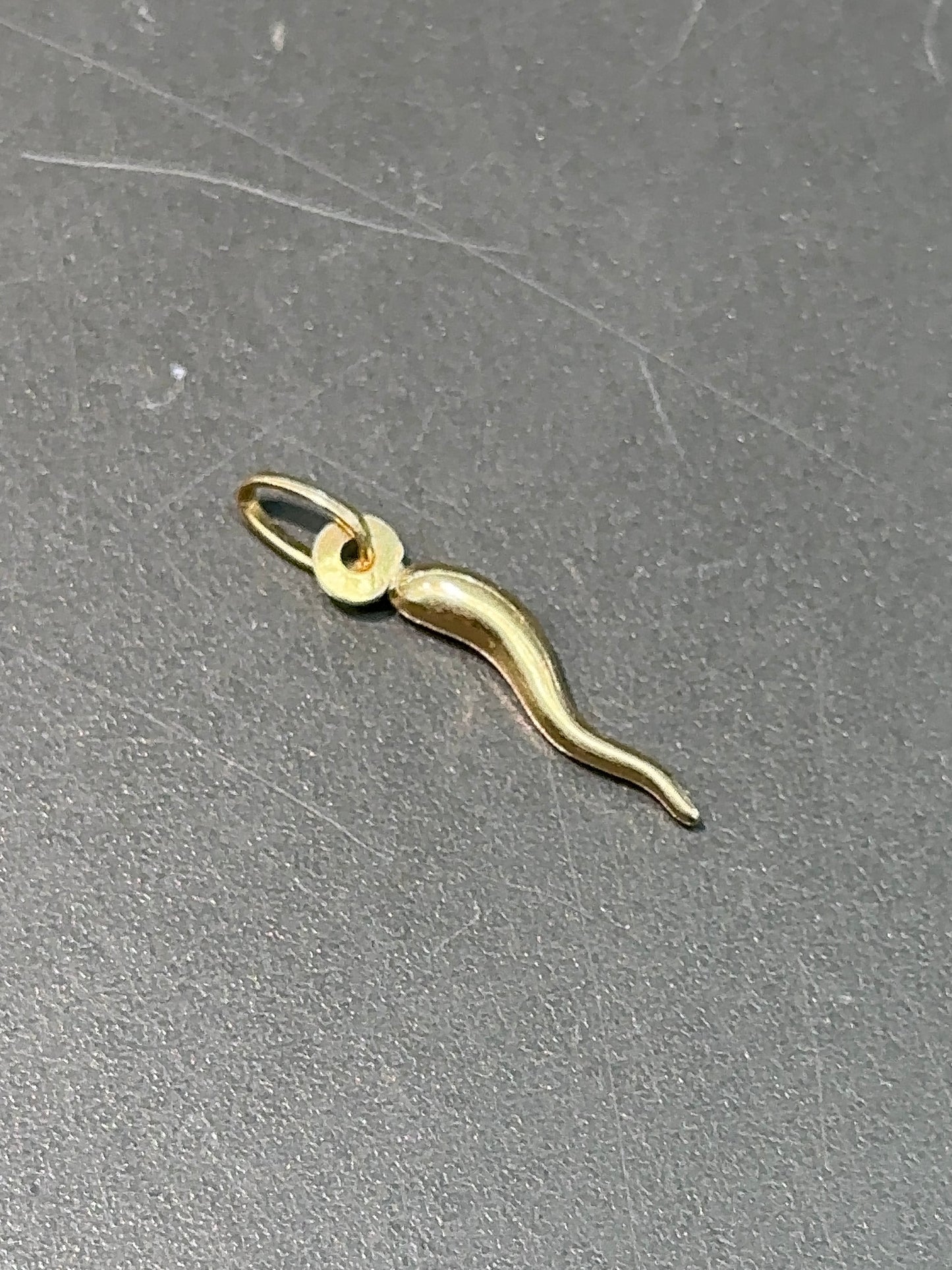 18K Gold Hollow Horn Charm