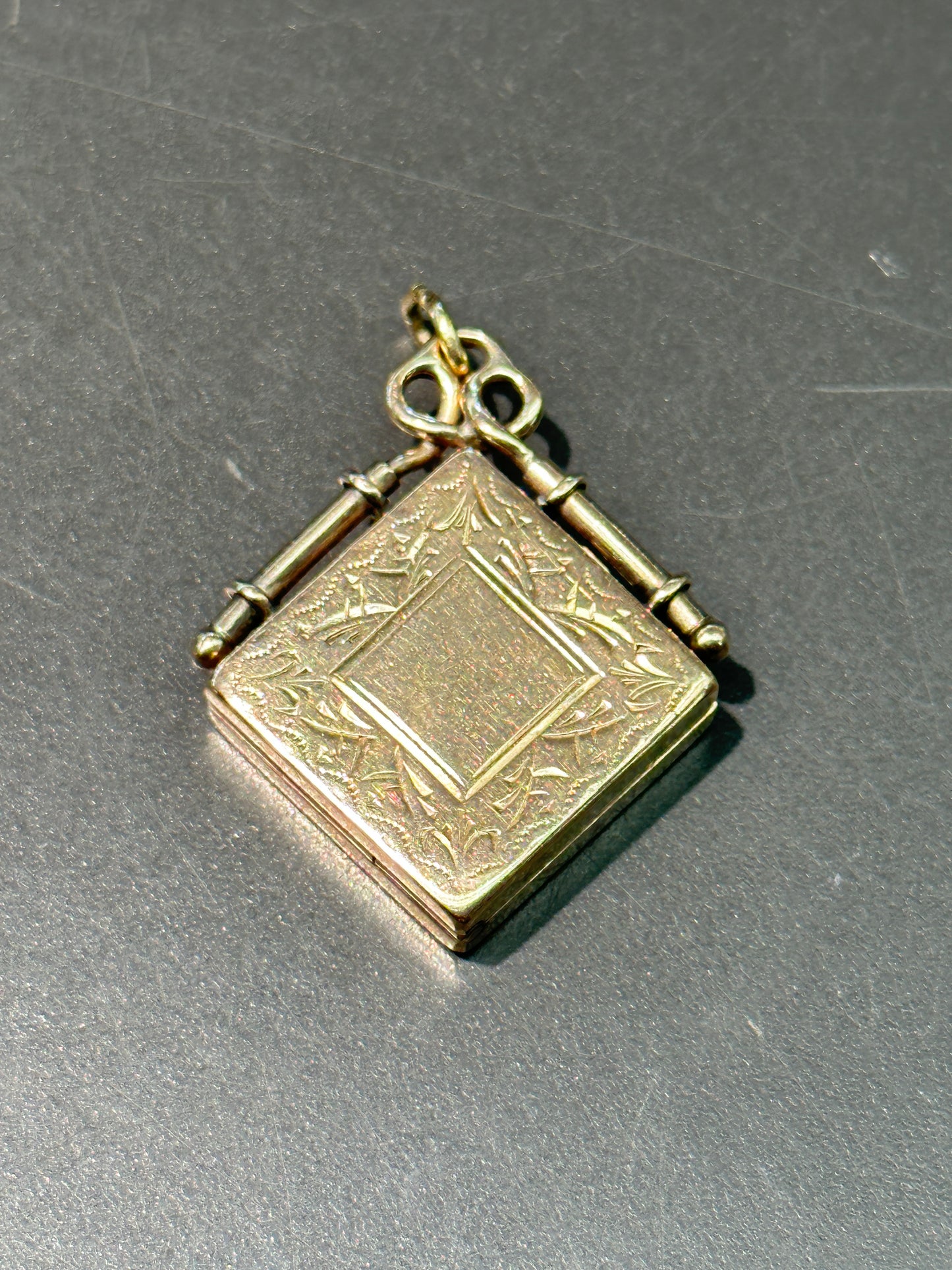 Victorian 14K Gold Square Locket Pendant