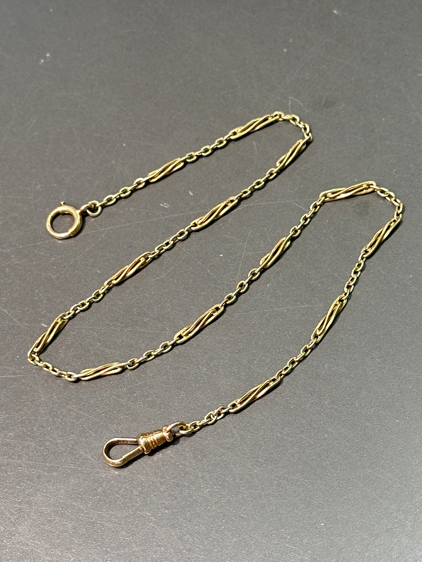 Vintage 14K Gold Motif Link Necklace