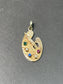 Pendentif palette de peinture en or 14 carats vintage