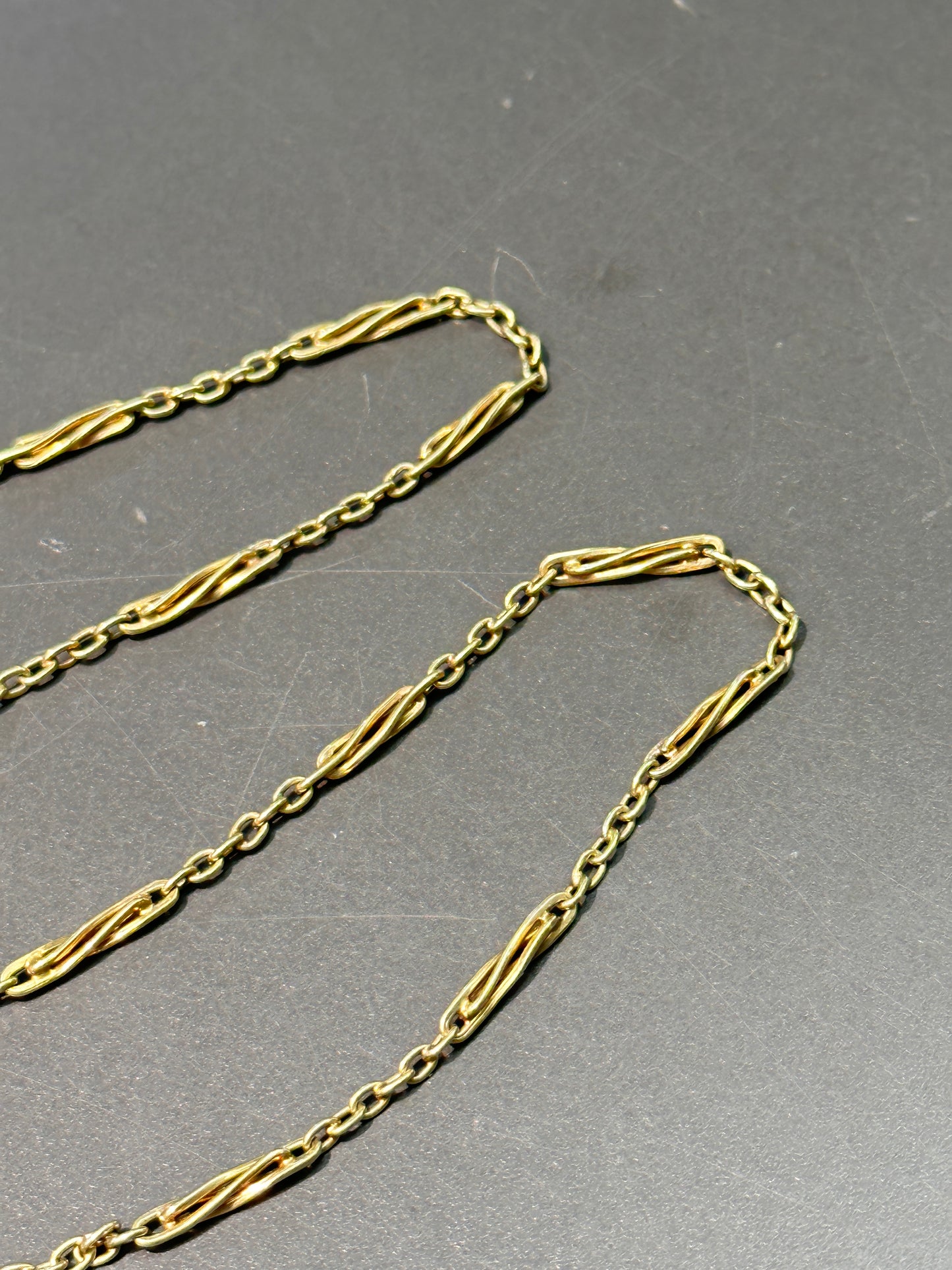 Vintage 14K Gold Motif Link Necklace