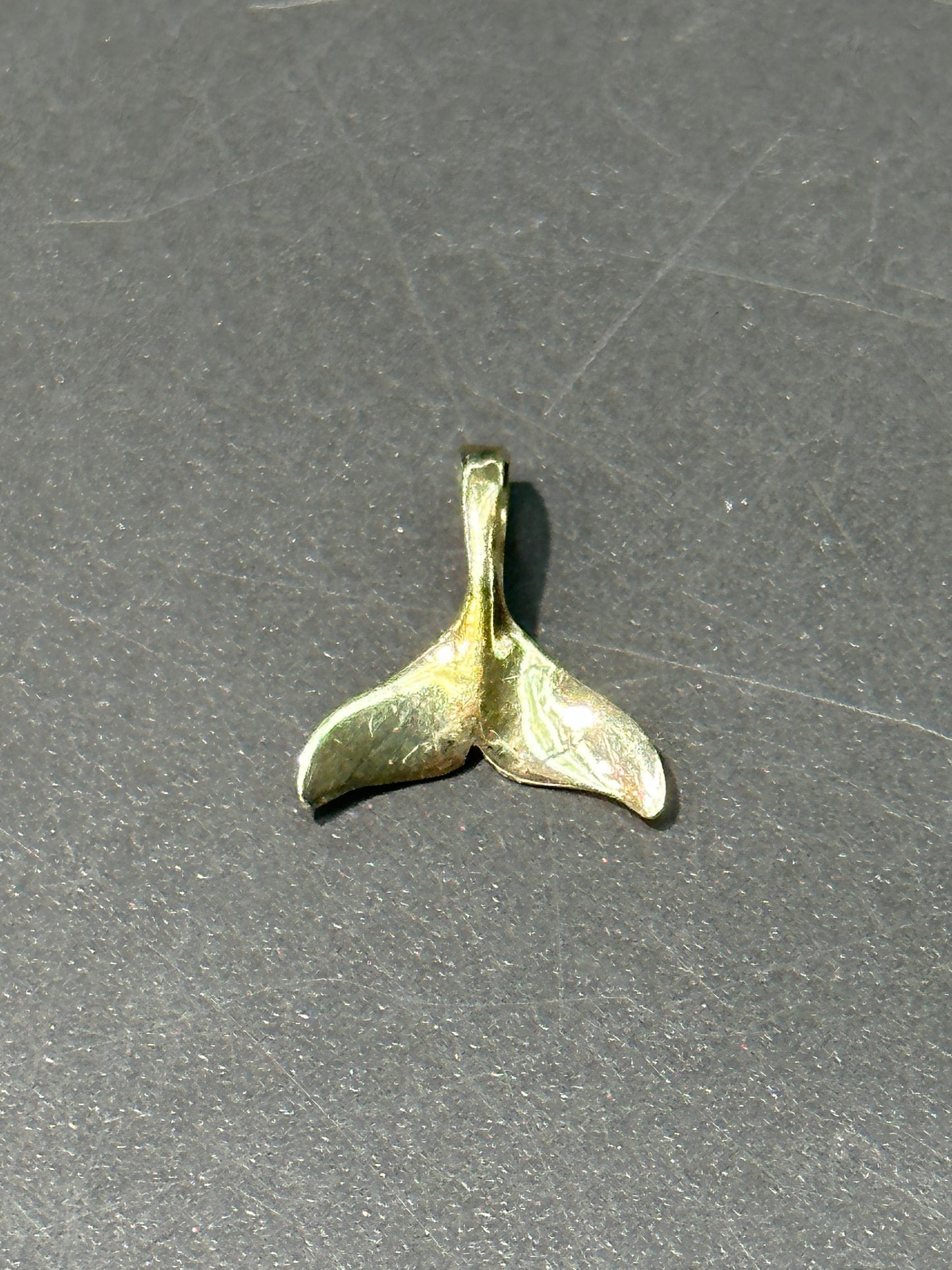 Vintage 14K Gold Whale Tail Pendant