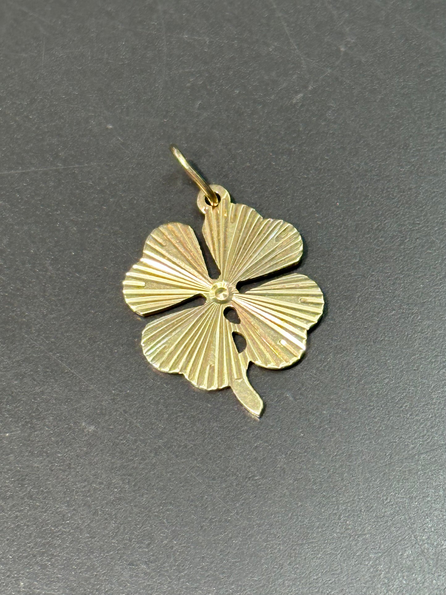 14K Gold Four Leaf Clover Lucky Charm