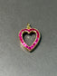 Vintage 14K Gold Ruby Open Heart Pendant