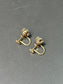 Art Deco 14K Gold Natural Pearl and Diamond Screw Back Earring