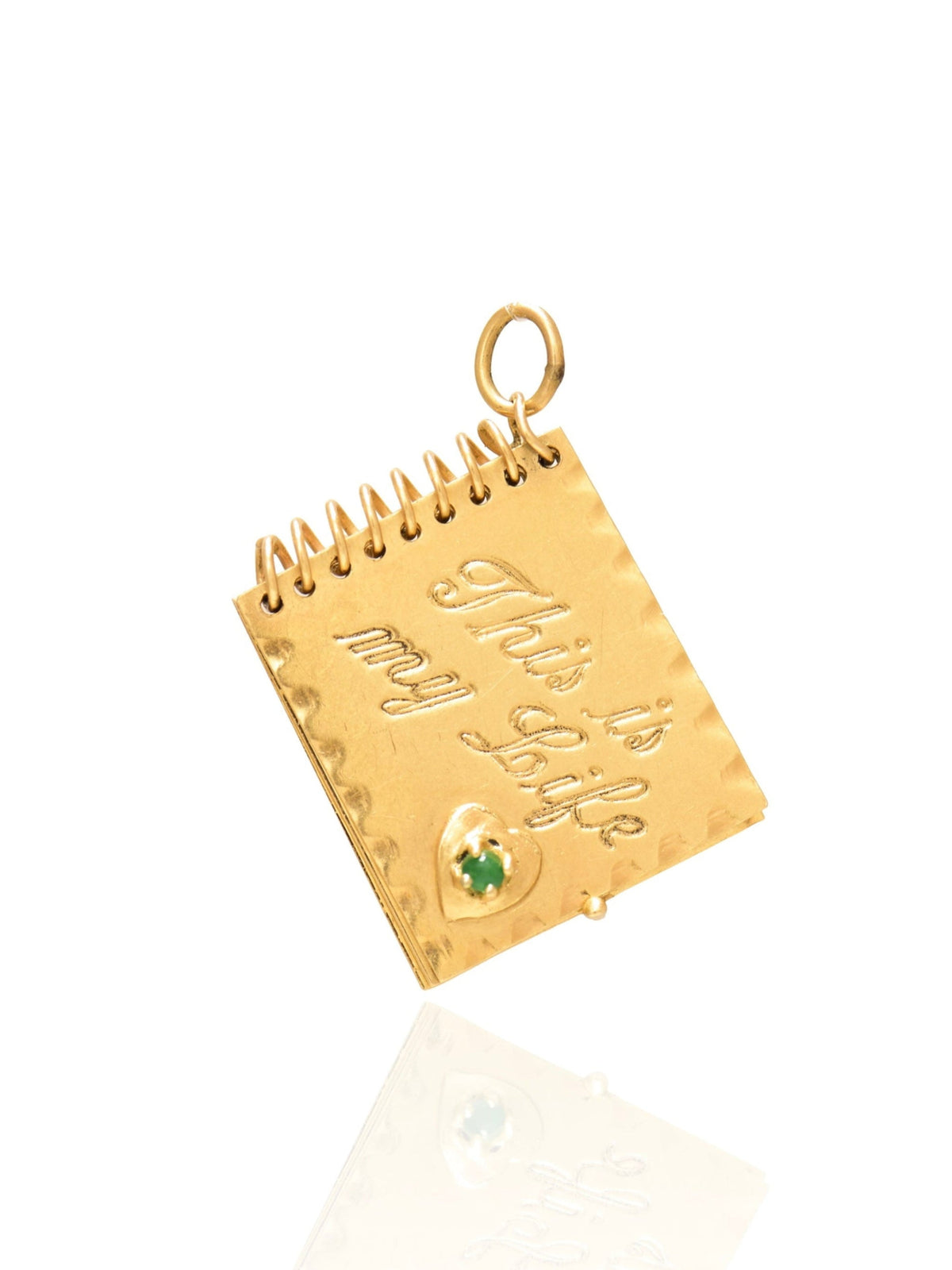 Vintage 14K Gold Articulated "This is My Life" Booklet Charm