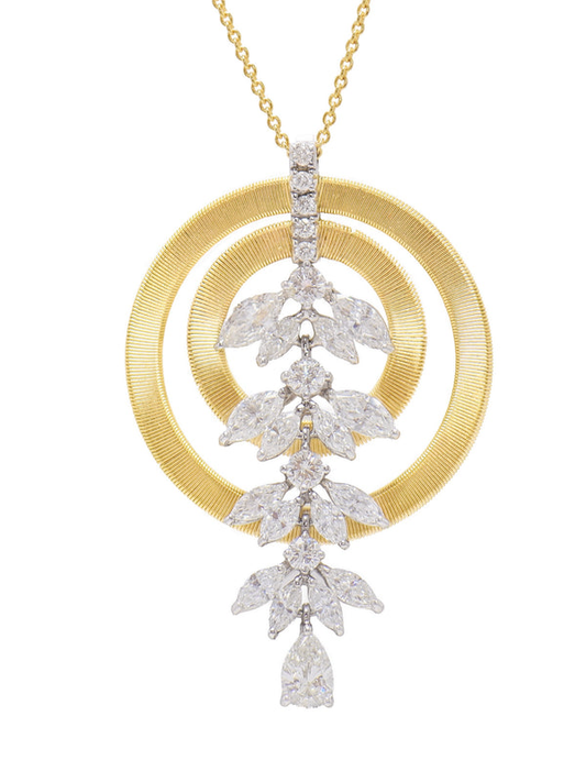 Marco Bicego Masai Circle Wire Diamond Drop Pendant Necklace