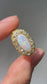 Antique 14K Gold 1.04 CTW Opal Diamond Halo East to West Ring