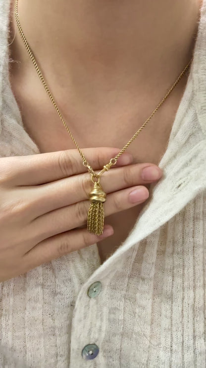 复古 18K 黄金流苏吊坠