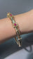 Victorian Style 14K Yellow Gold Natural Ruby Bangle Bracelet