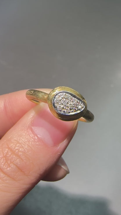 Marco Bicego 18K 金五彩斑斓 Isola 钻石戒指 尺寸 7