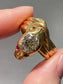 Antique 14K Gold 1.4 CTW Diamond Ruby Coiled Snake Ring