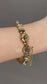 Vintage 14K Gold Charm Slide Bracelet 6.5”