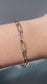 18K Yellow Gold Hollow Two Tone Paper Clip Link Bracelet