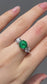 Platinum Emerald Diamond Trilogy Ring