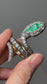 Victorian 15K Gold Diamond Emerald Snake Ring SZ 6.5