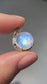 18K Yellow Gold Moonstone Sapphire Crescent Charm