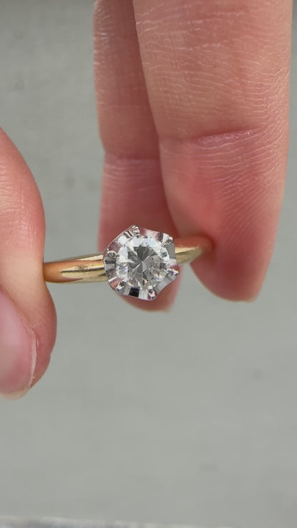 复古 Lady America 14K 金 0.35 CTW 单粒钻石戒指