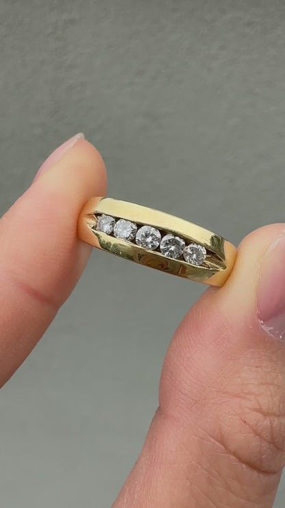 14K 黄金 0.50 CTW 五钻戒指