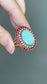 Bague vintage en or 14 carats avec opale et diamant rubis