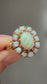 Vintage 10K Gold Opal Halo Cluster Ring