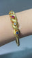 Antique 18K Gold Natural Sapphire Diamond Ruby Bangle Bracelet