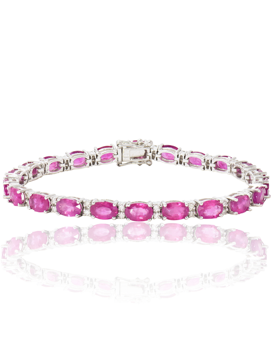 14K Gold Ruby Diamond Tennis Bracelet