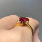 18K Gold Natural Tourmaline and Diamond Ring