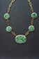 Art Deco 14K Gold Hand Carved Five Natural Jade Link Necklace