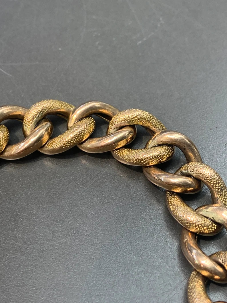 Victorian English 9CT Link Padlock Bracelet