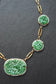 Collier à maillons en jade naturel sculpté à la main en or 14 carats Art déco