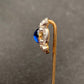 Art Deco Platinum Sapphire Diamond Square Stick Pin