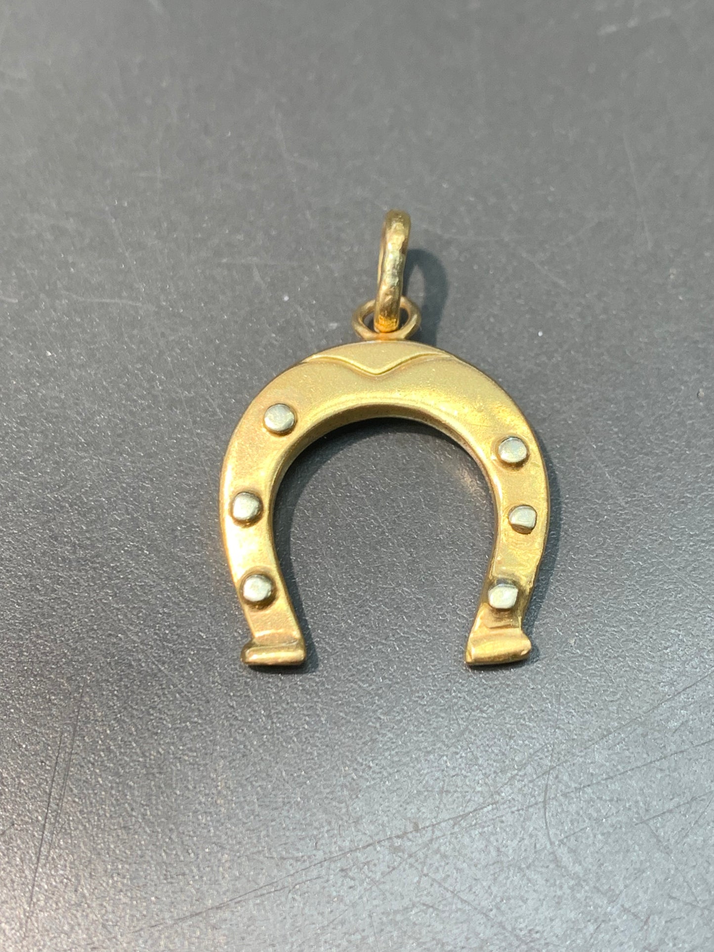 Vintage 18K Gold Horse Shoe Charm Pendant