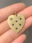 Charme pendentif coeur éclaté saphir en or 14 carats vintage